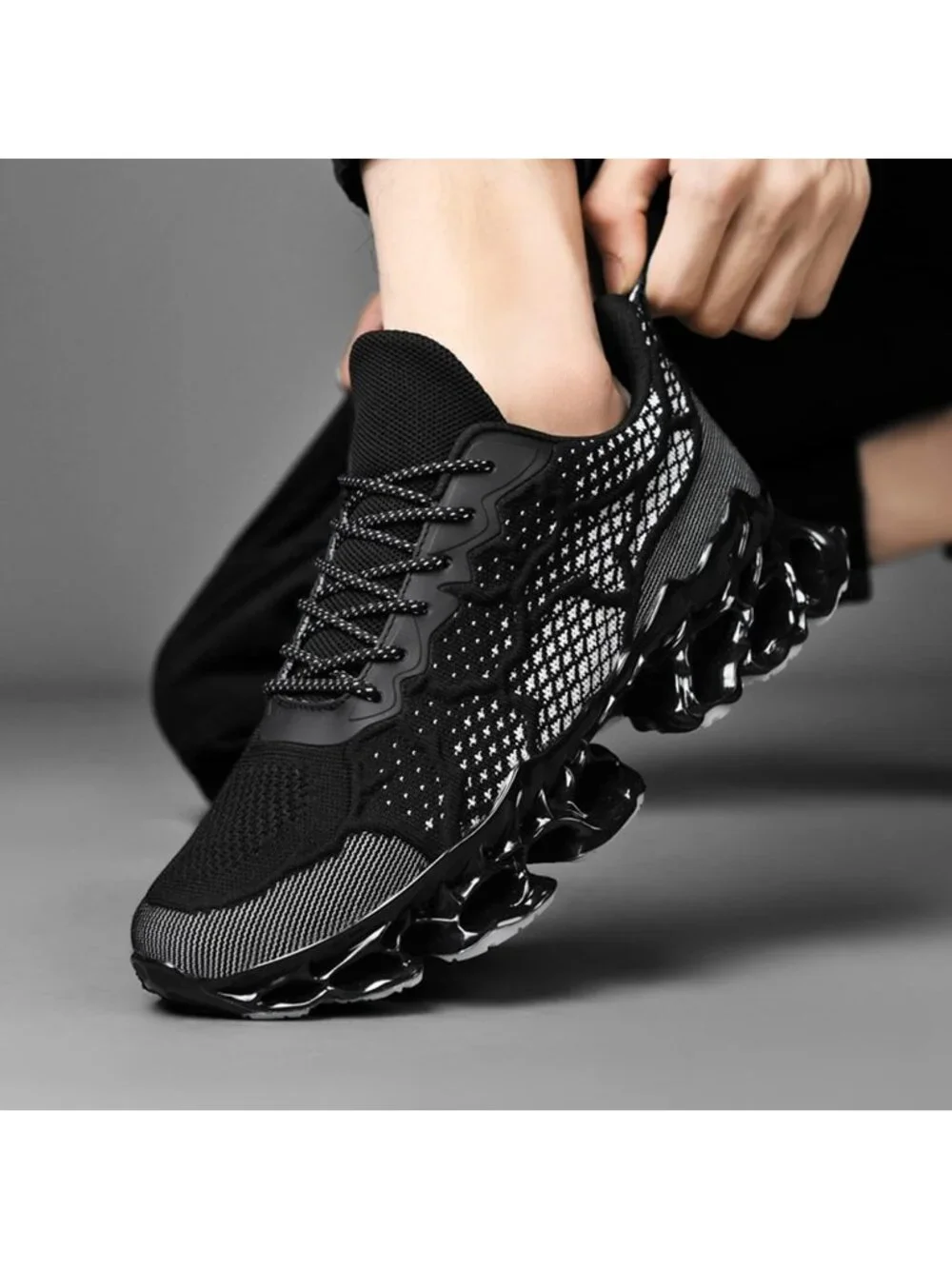 🆕Men's Black Slip on Loafers Walking Tennis Shoes Running Blade Sneakers